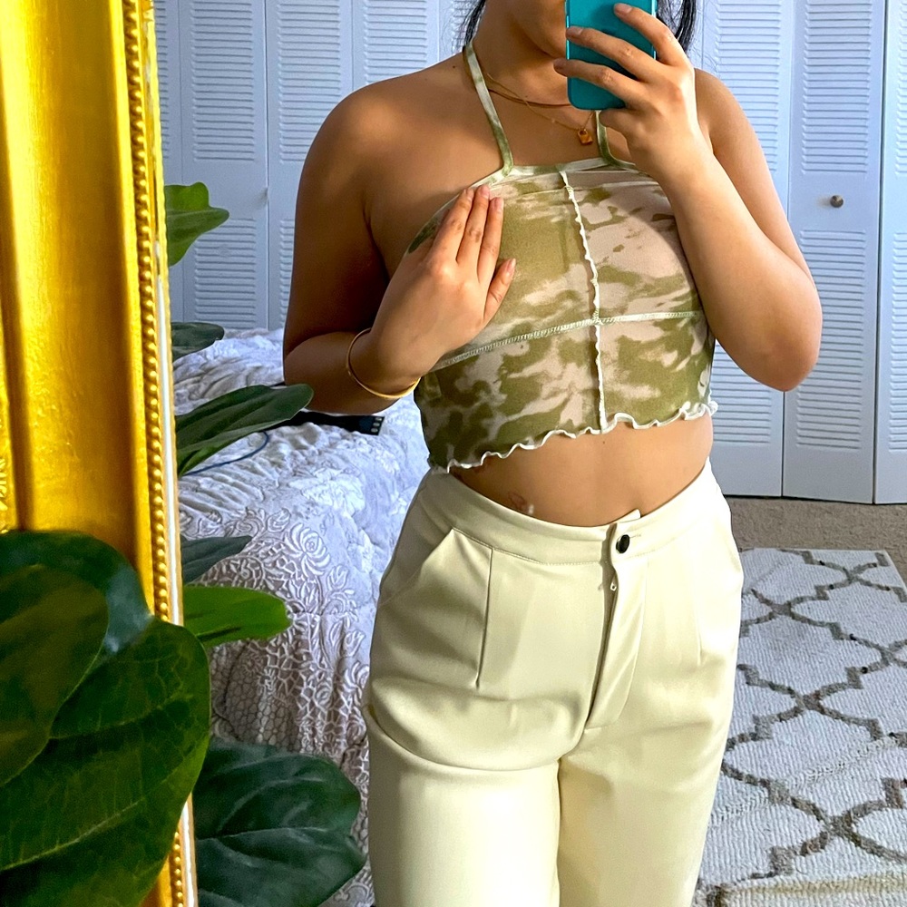 Green Marble Tie tank top